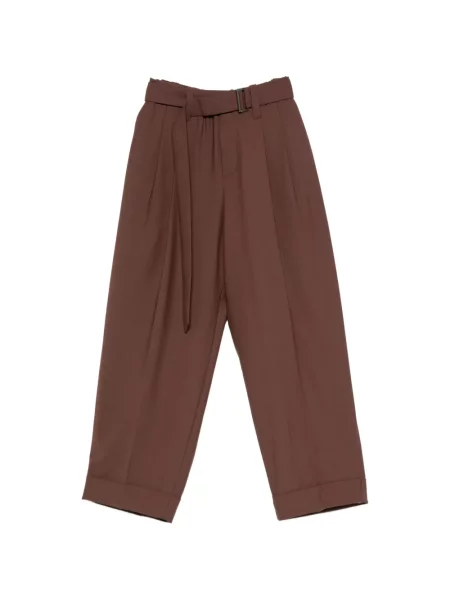 Cu centură pantaloni Brunello Cucinelli maro