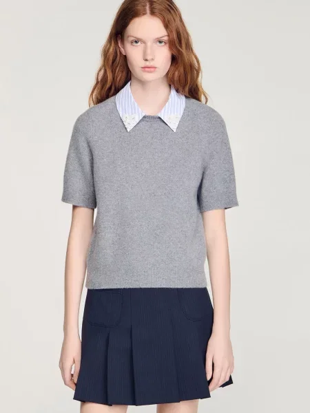 Вовняний светр Sandro сірий