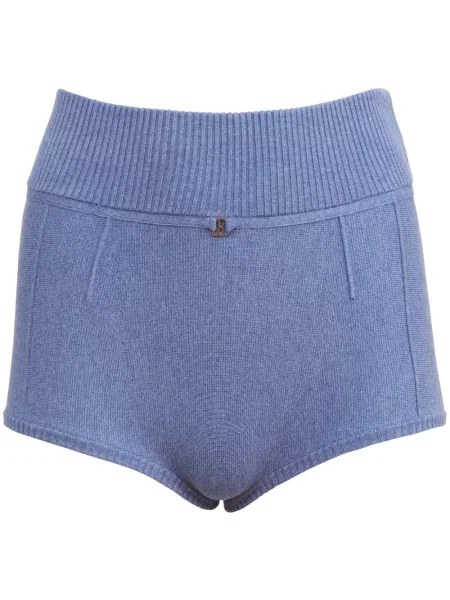 Pantaloni scurți Fleur Du Mal tricotate albastru