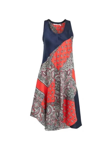 Rochie mini Chloé cu imagine cu model paisley roșu