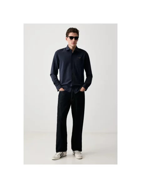 Koszula Aeronautica Militare casual niebieska