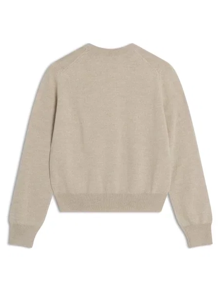 Sweter Maison Kitsune wełniany z długim rękawem beżowy