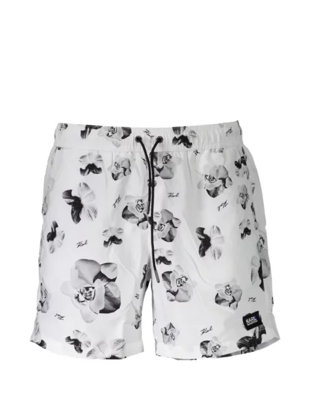 Slip de baie Karl Lagerfeld cu model floral cu imagine alb