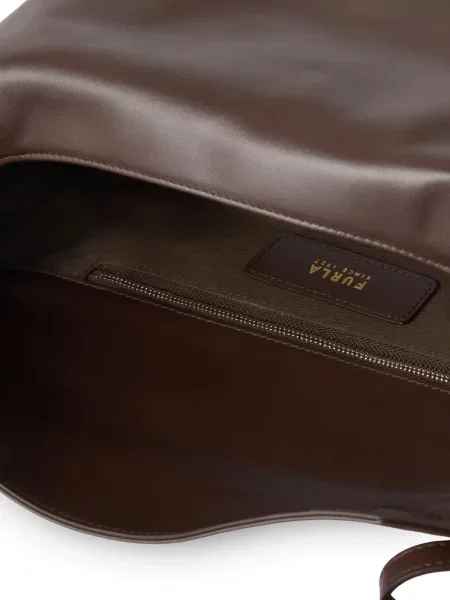 Bőr kézitáska Furla autogrammal barna