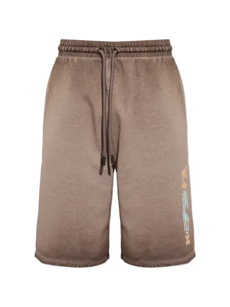 Pantaloni scurți Off-white cu imagine cu cordon alb