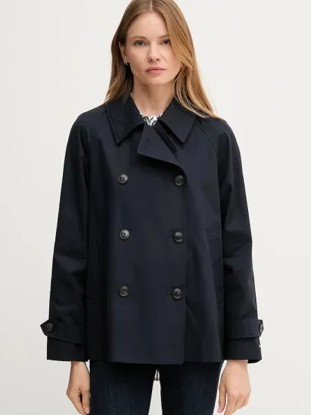 Trencz Tommy Hilfiger dwurzędowy niebieski