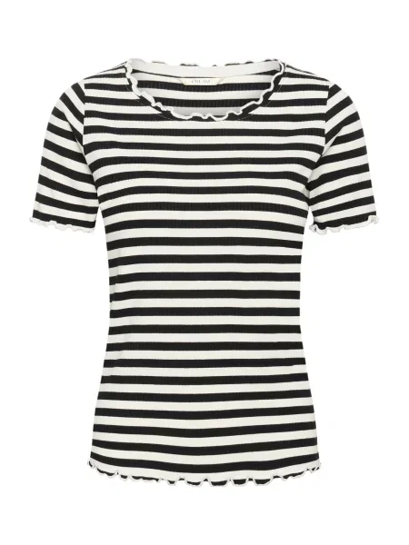 Cream Tricou CRRibba negru alb