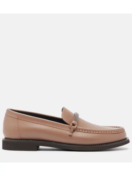 Pantofi loafer Brunello Cucinelli din piele maro