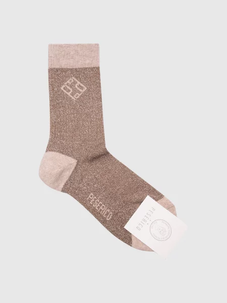 Шкарпетки з люрексом Peserico коричневі