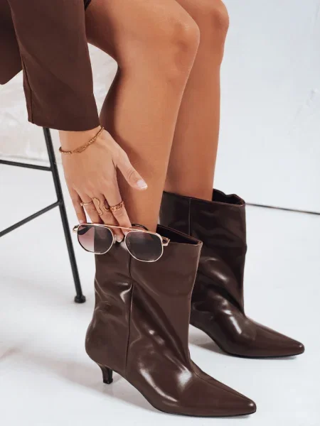 Botine Dstreet din piele maro