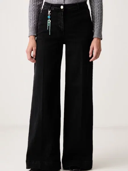 Fracomina blugi wide leg pentru femei negru