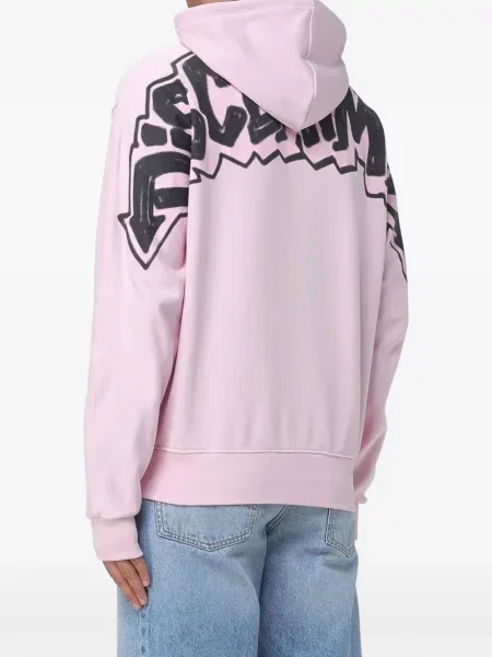 Bluza z kapturem Disclaimer z nadrukiem różowa