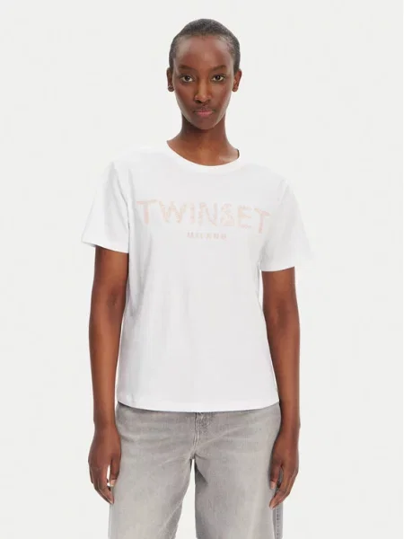 TWINSET T-Shirt Regular Fit λευκό