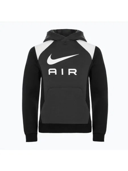 Детски суитшърт Nike Air Hoodie anthracite/black/white/white бяло