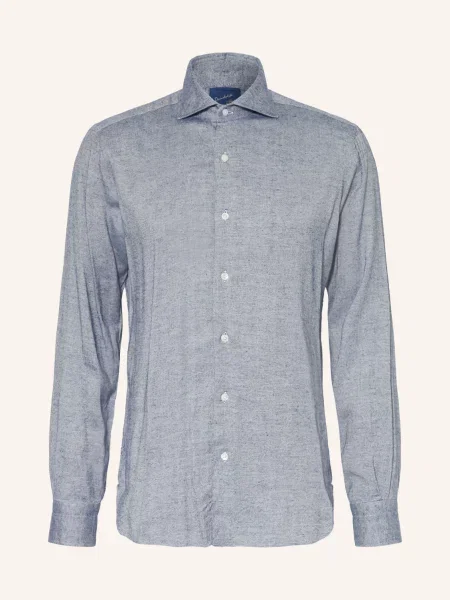 Barba Napoli Koszula O Kroju Slim Fit blau granatowa