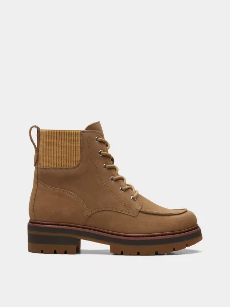 Clarks Ботинки Женское текстиль бежевый