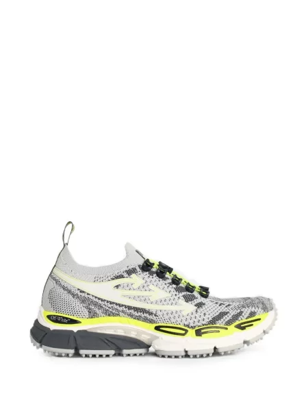 Sneakerși Off-white tricotate alb