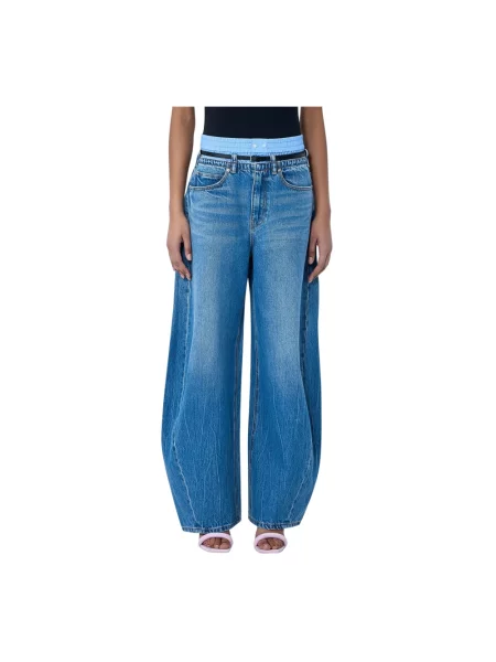 Szerokie jeansy Alexander Wang niebieskie