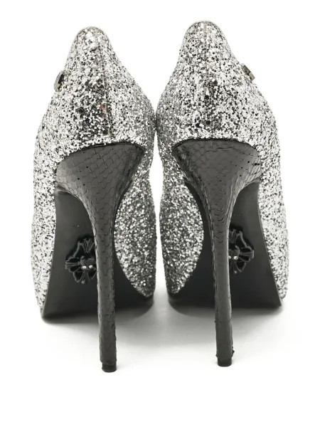 Pantofi cu toc Philipp Plein argintiu