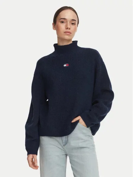Tommy Jeans Megztinis Badge Tamsiai mėlyna