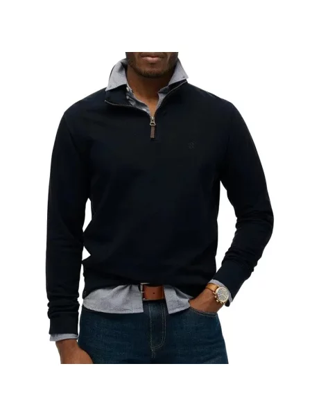 Klasyczny sweter z kołnierzem typu półgolf Superdry Essential czarny
