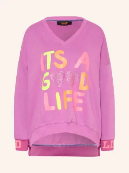 Miss Goodlife Bluza Z Kryształkami lila żółta