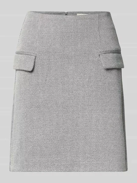 Spódnica mini z z patką model ‘KATE JACQUARD’ Ichi