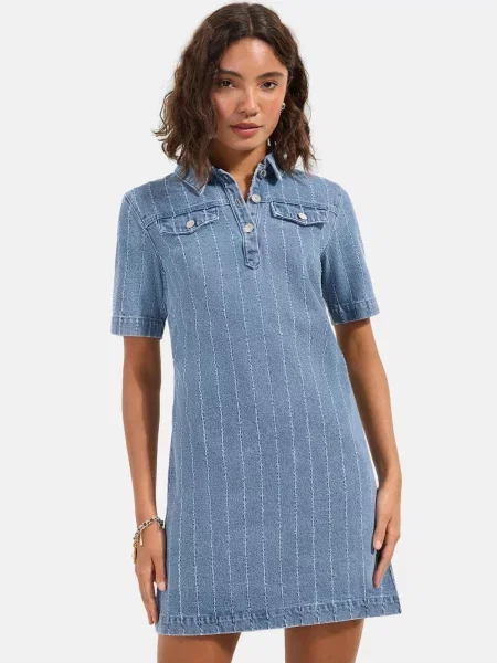 Friends Like These Rochie denim albastru