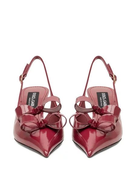 Pantofi cu toc Dolce & Gabbana cu funde slingback roșu