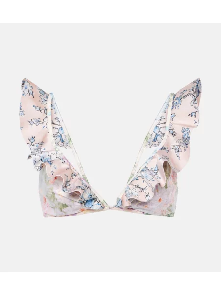 Bikini Zimmermann cu model floral cu volane