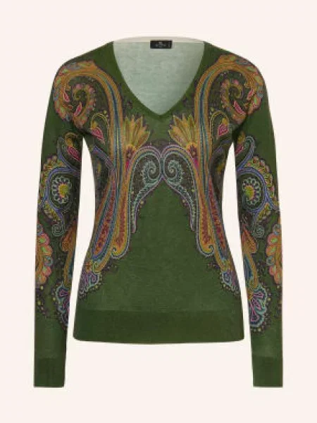 Etro Sweter Z Jedwabiem I Kaszmirem gruen niebieski