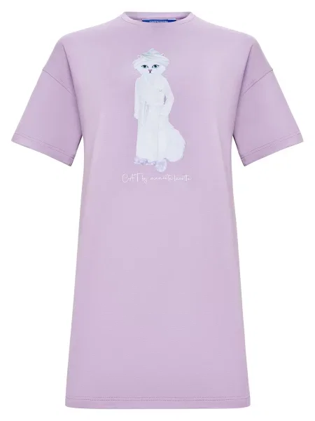 Cat e Lolette Tričko Spa cat' fialová