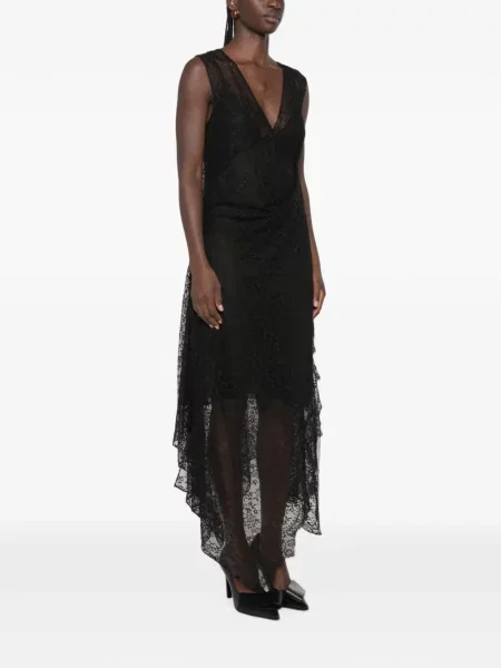 Rochie Fendi asimetrică din dantelă negru
