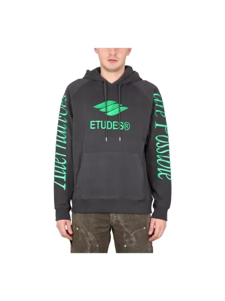 Bluza z kapturem Etudes z logo czarna