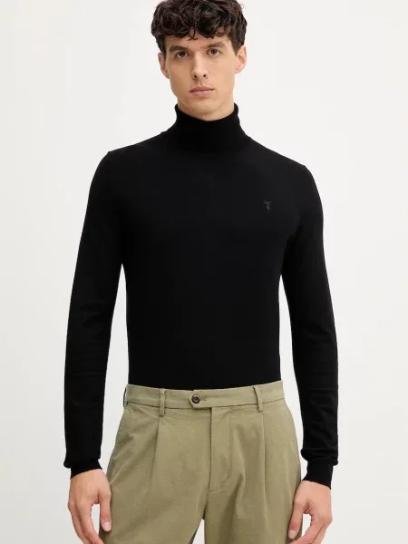 Trussardi pulover pentru bărbați cu vâscoză negru