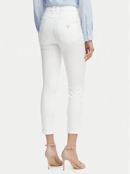 Guess Džinsai Skinny Fit balta