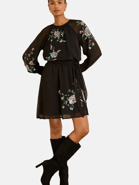 Love & roses Obleka temno bež / žad / črna bela