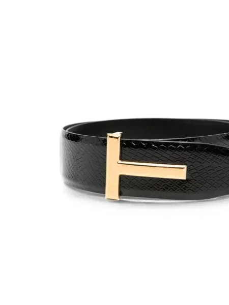 Curea Tom Ford cu cataramă cu autograf negru