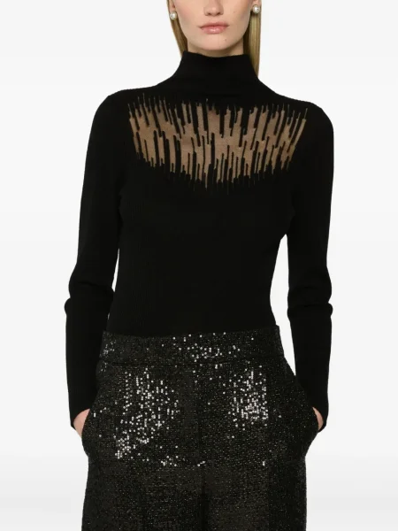 Top Genny tricotate transparente negru