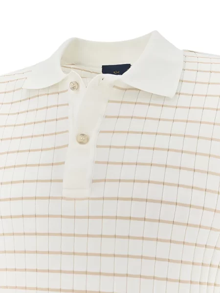 Ριγέ polo Paul & Shark λευκό