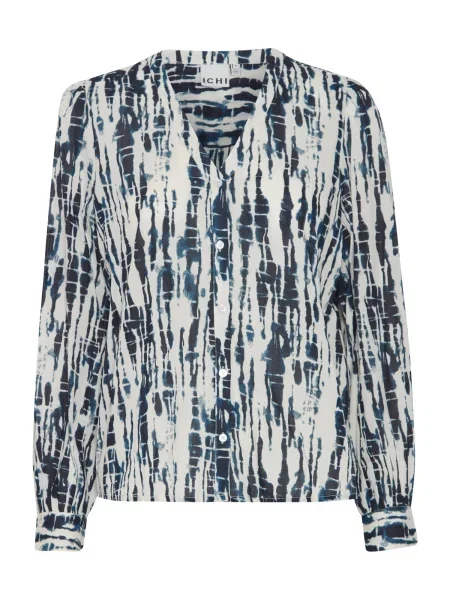 ICHI Bluză SIMMI albastru închis alb