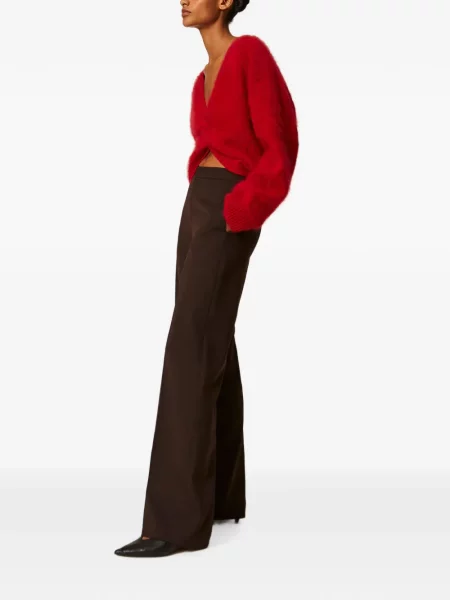 Pantaloni Twinset din satin maro