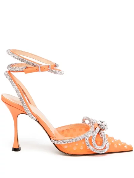 Pantofi cu toc Mach & Mach de cristal portocaliu