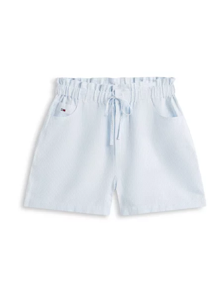 Tommy Jeans Pantaloni ESSENTIAL albastru deschis alb