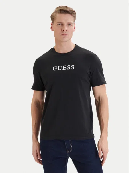 GUESS Tricou / alb negru