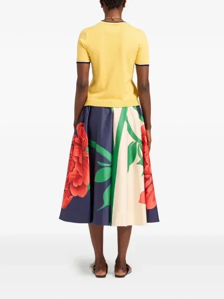 Fustă La Doublej cu model floral albastru