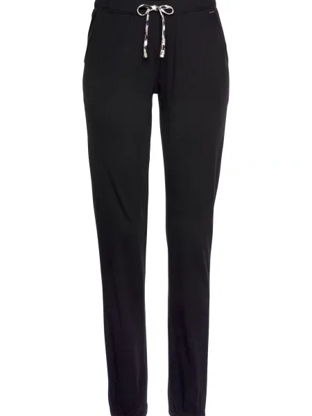 LASCANA Pantaloni de pijama negru