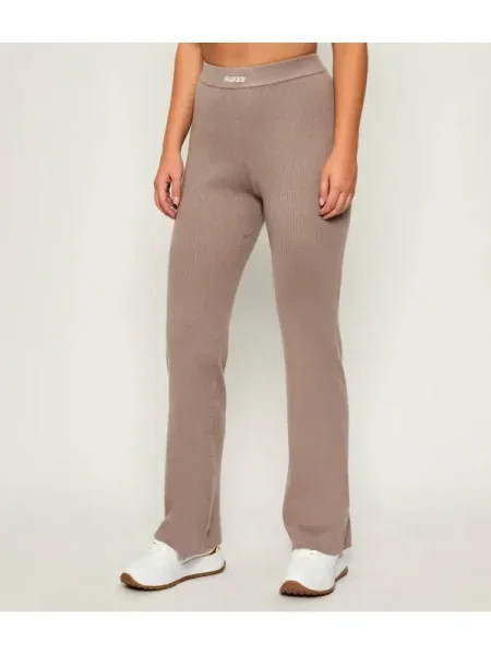 GUESS ACTIVE Pantaloni de tricot FLAMINIA | flare fit cu adaos de lână bej