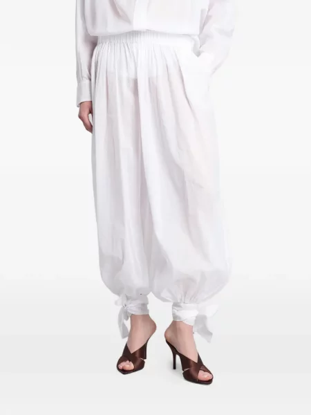 Pantaloni The Andamane cu legături alb