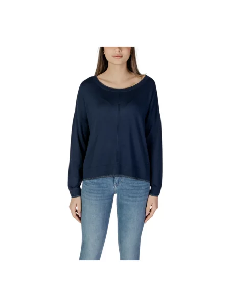 Dzianinowy lekki sweter Liu Jo niebieski